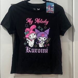 Sanrio My Melody Kuromi Black Graphic Tee Shirt Large 14 NWT